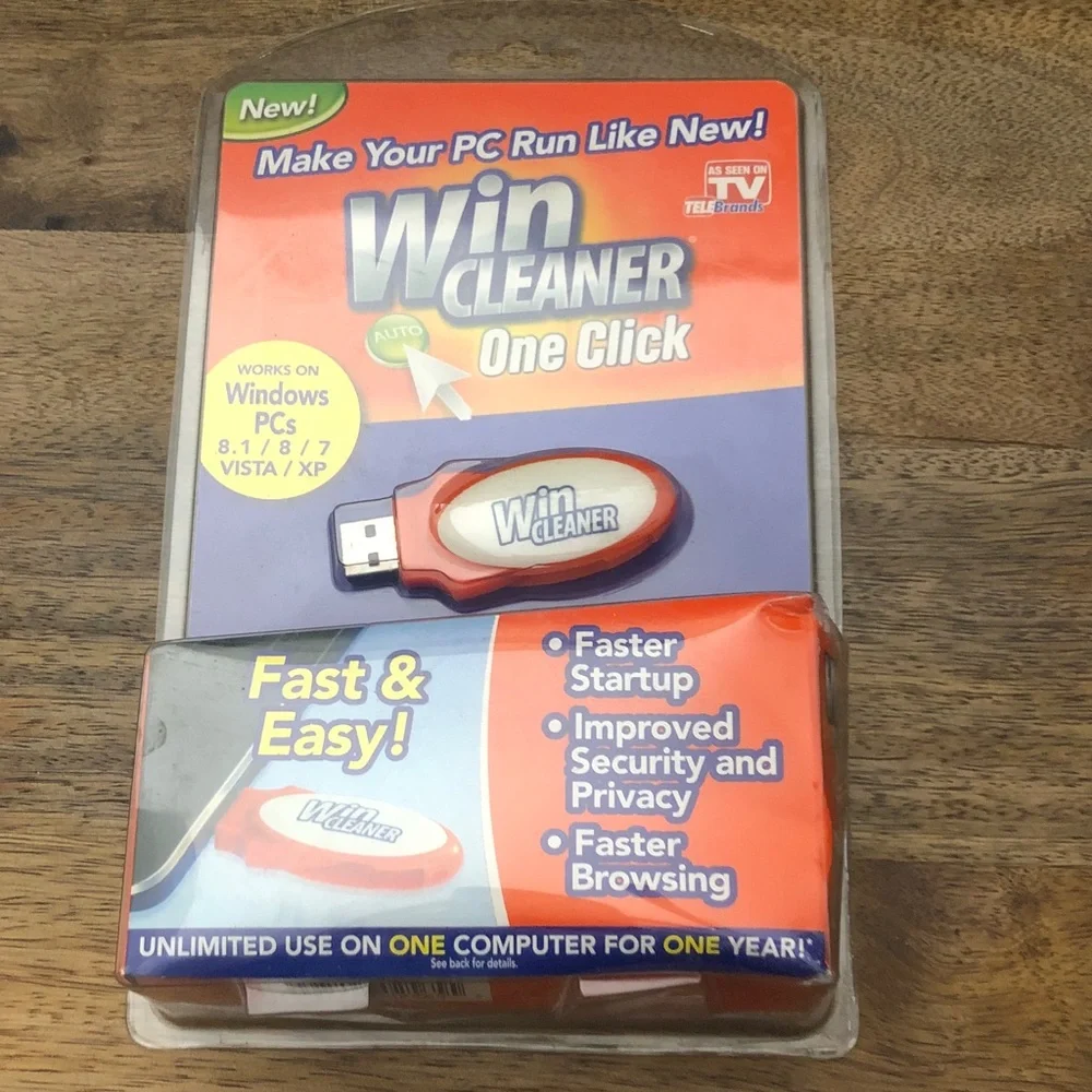 As Seen On TV Win Cleaner One Click USB PC Cleaner - Red, White, Blue